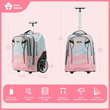 NEW TILAMI 20" Rolling Backpack for Teens Adults, Climbing Stairs Waterproof Backpack with Wheels for School Business Trave Camping with Laptop Compartment, Fit 17 Inch Laptop, Pink Dawn