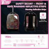 NEW TILAMI Girls 18 inch Rolling Backpack - Large Capacity, Waterproof, Adjustable Handle, Stylish Design, Ideal for School & Travel, Starshine