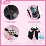 NEW TILAMI Girls & Boys Rolling Backpack - Moisture-Wicking, Adjustable Handle, Large Capacity, Perfect for School & Travel, Pink Flowers