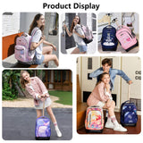 NEW TILAMI Kids 18 inch Rolling Backpack - Durable Waterproof Large Capacity Adjustable Handle Stair Climbing Design for Boys & Girls, Cats Cute