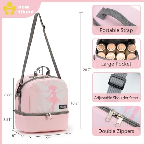 NEW TILAMI Kids Lunch Bag Double Insulated for tilami Rolling Backpack Girls Boys forTravel School Picnic, Fairy Blush