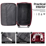 New York XPress 2 - Piece Set Front Opening,Softside Luggage Sets w/Double Spinner Wheels Expandable Luggage,Lightweight Travel Luggage Rolling Suitcase w/LOCK（Burgundy - Grey,20in/28in）