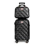 New York XPress 20''+14''Carry On Luggage Hardshell Expandable Suitcase w/Spinner Wheels and TSA LOCK,2 Piece Luggage Set,BLACK
