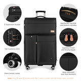 New York XPress 30'' Suitcase w/Double Spinner Wheels,TSA LOCK,Expandable