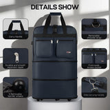 New York XPress 30''36''40''Rolling Wheeled Duffel Bag Suitcases with Wheels Expandable Foldable Luggage Bag Rolling Travel Bag Duffel Bag for Men Womens - NAVY,40