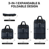 New York XPress 30''36''40''Rolling Wheeled Duffel Bag Suitcases with Wheels Expandable Foldable Luggage Bag Rolling Travel Bag Duffel Bag for Men Womens - NAVY,40
