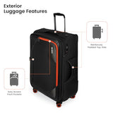 New York XPress Suitcases with Wheels 32 inch Luggage,Large Softside Suitcase Expandable 20% w/TSA LOCK,Lightweight Travel Suitcase for Men/Women（Black,32in）