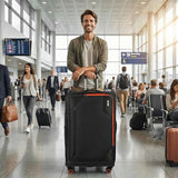 New York XPress Suitcases with Wheels 32 inch Luggage,Large Softside Suitcase Expandable 20% w/TSA LOCK,Lightweight Travel Suitcase for Men/Women（Black,32in）