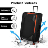 New York XPress Suitcases with Wheels 32 inch Luggage,Large Softside Suitcase Expandable 20% w/TSA LOCK,Lightweight Travel Suitcase for Men/Women（Black,32in）