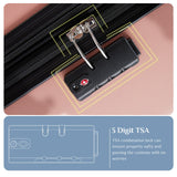 NEWBULIG 3 - PCS Set Suitcases Spinner Wheels Lightweight Expandable Travel Hard Shell Luggage with TSA Lock, Pink