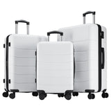 NEWBULIG Suitcases Spinner Wheels Lightweight Expandable Travel Hard Shell Luggage with TSA Lock, White, 3 - PCS Set (20/24/28 Inch)