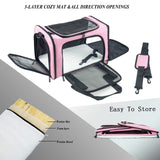 NextFri Soft Sided Carrier for Small Medium Cats Dogs,TSA Airline Approved Collapsible Travel Pet Carrier Medium Pink