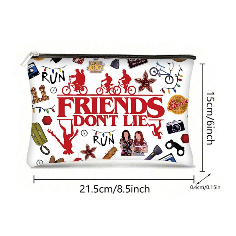 Niarezom Stranger TV Makeup Bag, Movie Theme Cosmetic Bag, Perfect Birthday, Christmas, Anniversary, Graduation Gifts for Bestie, Sister, Friends, Movie Fans