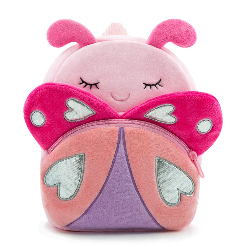 NICE CHOICE Cute Toddler Backpack Toddler Bag Plush Animal Cartoon Mini Travel Bag for Baby Girl Boy 2 - 6 Years(Pink Butterfly)