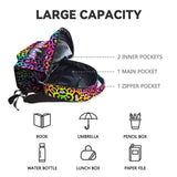 NICEFORNICE Custom School Backpack for Kids - 17 Inch Tiger Backpack with Adjustable Straps - Cartoon Leopard Print Large Capacity Bookbag for Elementary