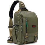 NICGID Sling Bags Chest Shoulder Backpacks, Laptop Backpack Crossbody Messenger Bag Travel Outdoor Men Women, 13.3 inch, Army green - 1