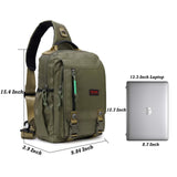 NICGID Sling Bags Chest Shoulder Backpacks, Laptop Backpack Crossbody Messenger Bag Travel Outdoor Men Women, 13.3 inch, Army green - 1