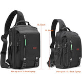 NICGID Sling Bags Chest Shoulder Backpacks, Laptop Backpack Crossbody Messenger Bag Travel Outdoor Men Women (Black, 14.1 inch)