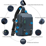 NICGID Sling Bags Chest Shoulder Backpacks, Laptop Backpack Crossbody Messenger Bag Travel Outdoor Men Women (Black, 14.1 inch)