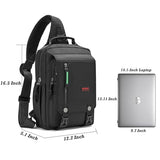 NICGID Sling Bags Chest Shoulder Backpacks, Laptop Backpack Crossbody Messenger Bag Travel Outdoor Men Women (Black, 14.1 inch)