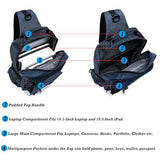 NICGID Sling Bags Chest Shoulder Backpacks, Laptop Backpack Crossbody Messenger Bag Travel Outdoor Men Women (Black, 14.1 inch)