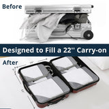 NICOSHOW 6 Set Compression Packing Cubes for Travel - Compressible, Lightweight, and Space - Saving Packing Cubes, Travel Essentials for Women, Grey