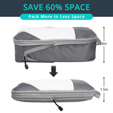 NICOSHOW 6 Set Compression Packing Cubes for Travel - Compressible, Lightweight, and Space - Saving Packing Cubes, Travel Essentials for Women, Grey
