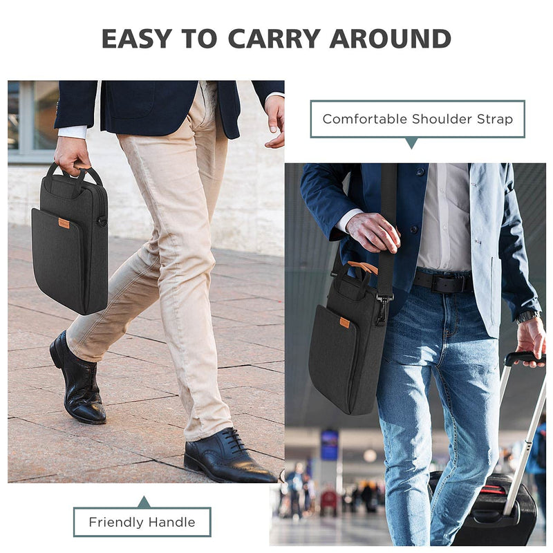NIDOO Laptop Shoulder Bag for 13" 13.6" Macbook Air M4 M3 M2/ MacBook Pro / 12.9" 13" iPad Pro M4/ 13" iPad Air M2 M3 / 13 inch Surface Pro 10 9 8, Vertical Laptop Sleeve Handbag for 13.4" XPS Samsung