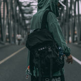 Niepce Inc Japanese Techwear Streetwear Slim Daypack Backpack (Black)