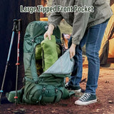 Night Cat Internal-frame Hiking Backpack: 100L Large Camping Backpack for Men Women Traveling Waterproof Rain Cover Green
