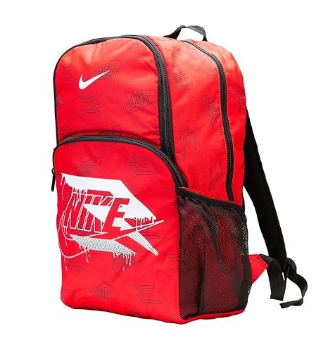 Nike 3 Brand Graphic Print Backpack – Red – One Size (30L) | Backpacks4Less