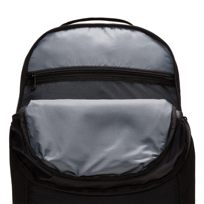 Nike Brasilia Medium Training Backpack for Women and Men with Secure Storage & Water Resistant Coating, Black/Black/White