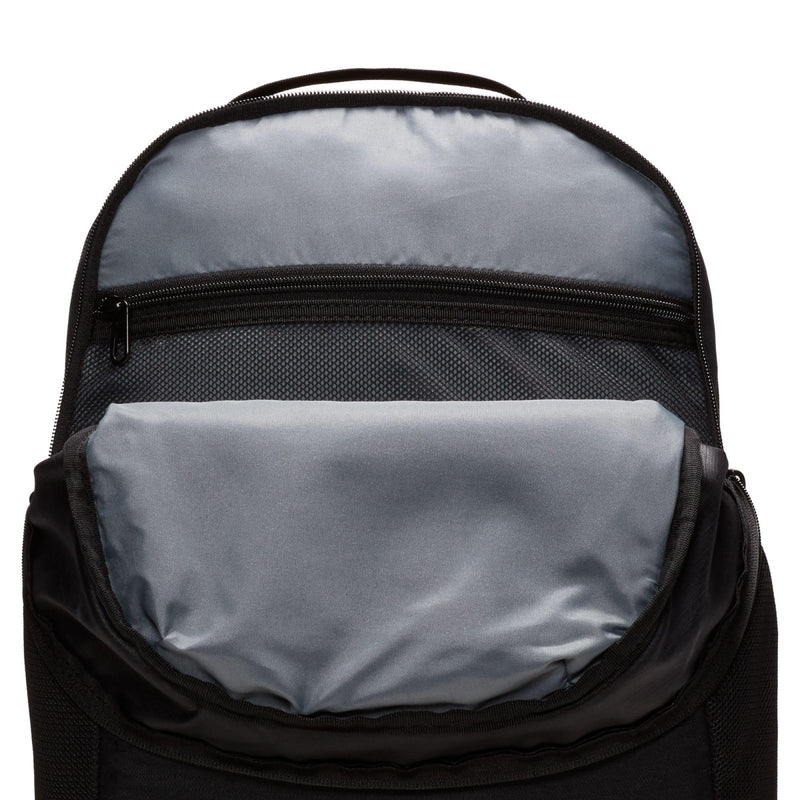 Nike Brasilia Medium Training Backpack for Women and Men with Secure Storage & Water Resistant Coating, Black/Black/White