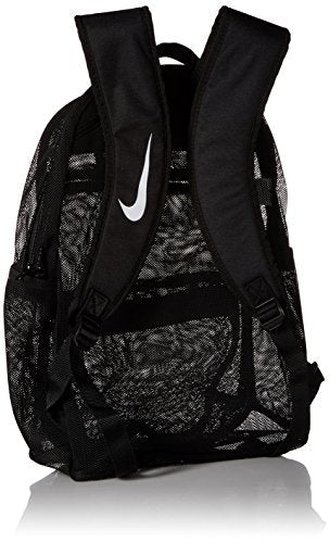 NIKE Brasilia Mesh Backpack, Black/White, One Size