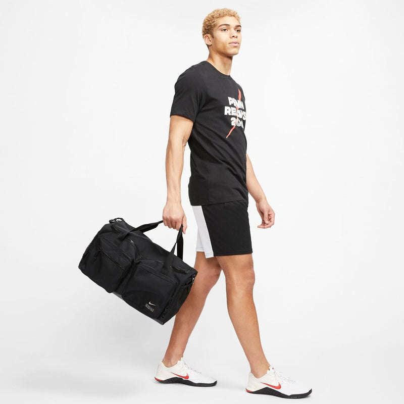 NIKE CK2795 - 010 Utility Power Gym Bag Men's BLACK/BLACK/ENIGMA STONE Size 1SIZE, Black/Black/Enigma Stone, One Size, Sport