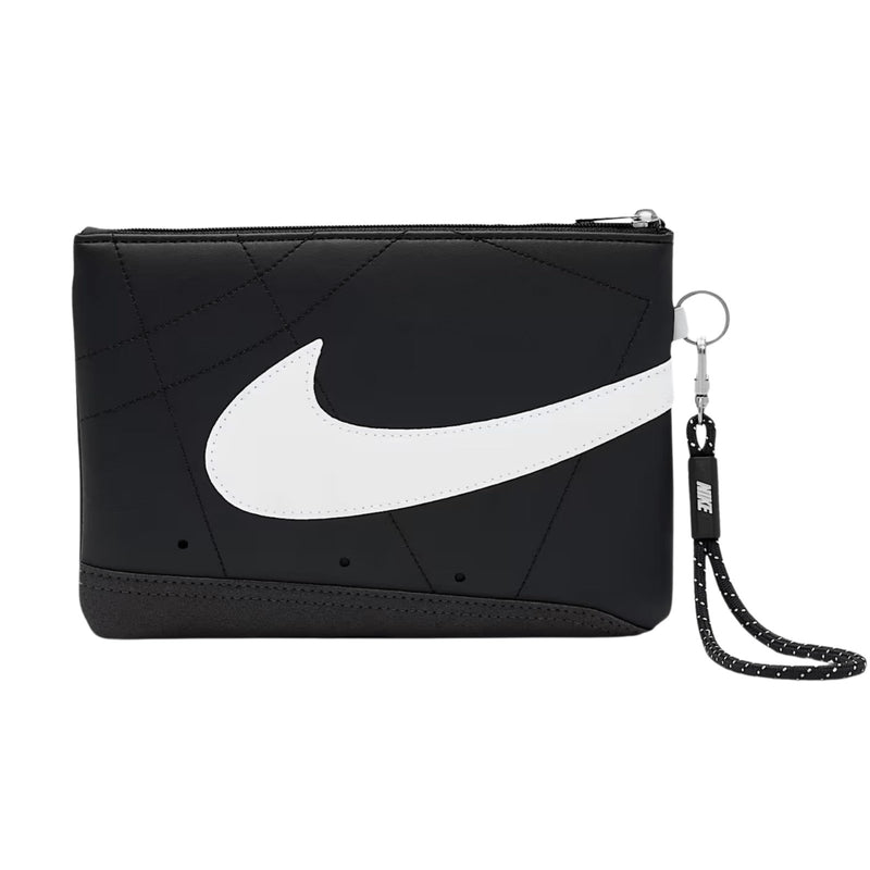 Nike Icon Blazer Wristlet – Streetwear Clutch with Iconic Swoosh and Sleek Space for Your Daily Essentials (Black/White,One Size)