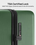 NINETYGO Carry On Suitcase, 20 Inch Carry - On Luggage with Double Spinner Wheels, Anti - Burst Zipper, Hard Case PC Suitcase Carry On, Lightweight Travel Luggage, TSA Approved (Seaweed Green, Hudson)
