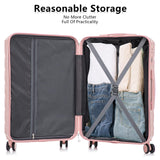 Ningering Pink 3 Piece Luggage Set, ABS Hard Case Luggage Sets with Spinner Wheels, Hardshell Carry on Suitcase, Travel Suitcase with Combination Lock, 20/24/28 Inch (Pink)