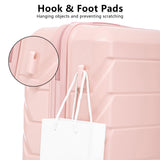 Ningering Pink 3 Piece Luggage Set, ABS Hard Case Luggage Sets with Spinner Wheels, Hardshell Carry on Suitcase, Travel Suitcase with Combination Lock, 20/24/28 Inch (Pink)