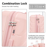 Ningering Pink 3 Piece Luggage Set, ABS Hard Case Luggage Sets with Spinner Wheels, Hardshell Carry on Suitcase, Travel Suitcase with Combination Lock, 20/24/28 Inch (Pink)