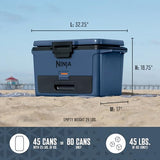 Ninja FB151BL FrostVault 50qt Hard Cooler with Dry Zone, Integrated Fridge-Temp Dry Storage Drawer, Premium Heavy-Duty Insulated Cooler, Keeps Ice for Days, Lakeshore Blue