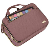 NISHEL Travel Makeup Bag Stand Up, Portable Cosmetic Organizer, Cosmetic Case for Travel - Size Toiletries, Rosewood - Pink