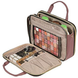 NISHEL Travel Makeup Bag Stand Up, Portable Cosmetic Organizer, Cosmetic Case for Travel - Size Toiletries, Rosewood - Pink