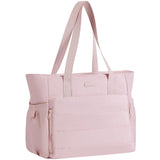 NISHEL Travel Puffy Tote Bag For Women, Ultra - Lightweight Large Tote Purse For Office Day And a Short Weekend Getaway, Pink