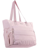 NISHEL Travel Puffy Tote Bag For Women, Ultra - Lightweight Large Tote Purse For Office Day And a Short Weekend Getaway, Pink