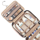 NISHEL Travel Toiletry Bag for women, Portable Hanging Organizer for Travel - Sized Shampoo, Conditioner, Brushes Set, makeup Accessories, Medium Size, Pink