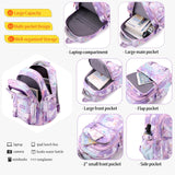 NIWEIYA Kids Rolling Backpack for Girls School Backpack with Wheels for Girls Wheeled Bookbags Roller Trolley Bags for Primary Students, 6 - Wheel Purple