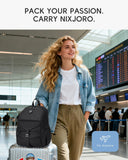 Nixjoro Personal Item Bag 17x10x9 40x30x20 cm Travel Bag Lightweight Underseat Luggage Bag Mochila Para Viaje En Avion for Men Women (Black)