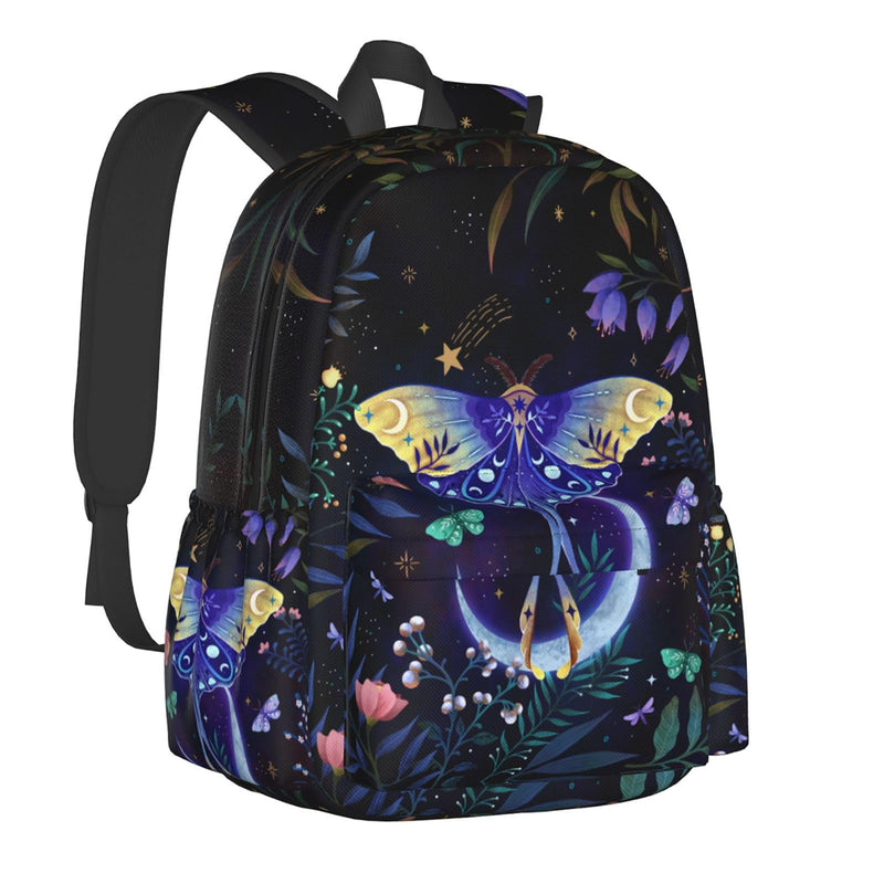 Nmbvcxz Moon - Moth Backpack for Women 16.7 inch Travel Casual Laptop Backpack Lightweight Waterproof Durable Hiking Daypack
