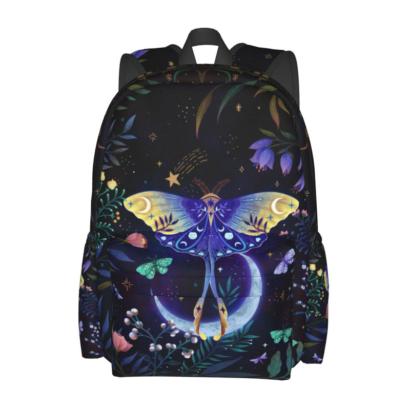 Nmbvcxz Moon - Moth Backpack for Women 16.7 inch Travel Casual Laptop Backpack Lightweight Waterproof Durable Hiking Daypack
